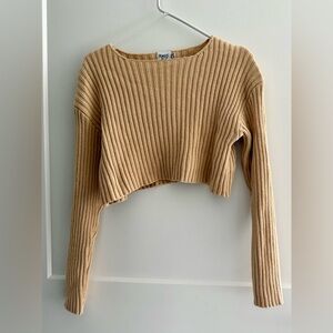 Princess Polly Tan Ribbed Sweater